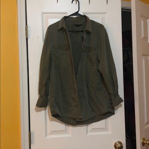 Army green button up